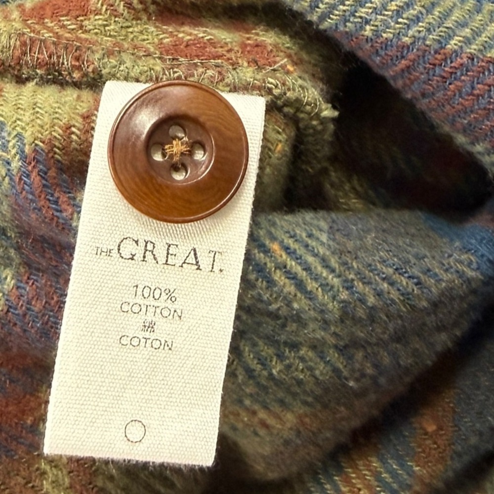 The Great Ranger Plaid Flannel Straight Leg Pants Green Blue Rust Womens 29 - Picture 6 of 7